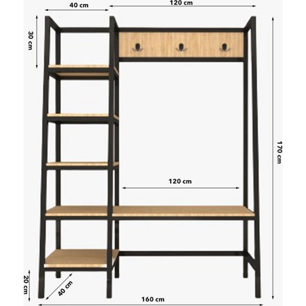 Valansiya aulakalusteet - tammi/musta