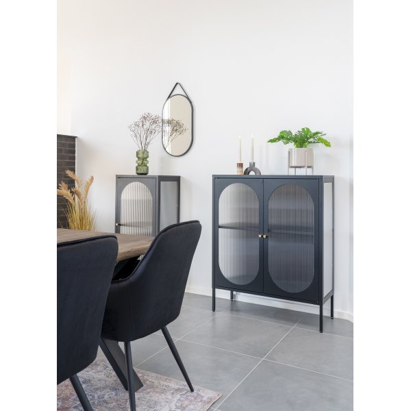 Adelaiden lasikaappi 90x110 cm - Musta