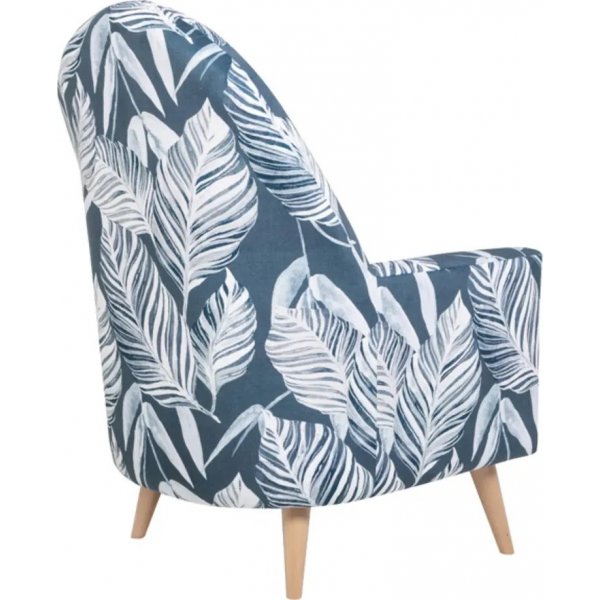 Emilly-nojatuoli - Sininen/valkoinen