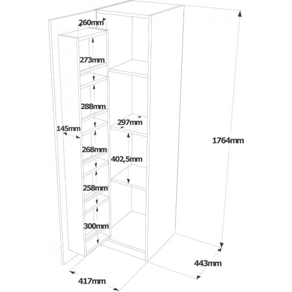 Vena-kaappi - pähkinä/musta Vena-kaappi - pähkinä/musta