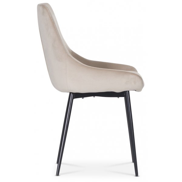 Plaza-ruokailuryhmä, marmoripöytä ja 4 kpl Theo-samettituolia - Beige/Harmaa/Musta + 2.00 x Huonekalujen jalat Plaza-ruokailuryhmä, marmoripöytä ja 4 kpl Theo-samettituolia - Beige/Harmaa/Musta + 2.00 x Huonekalujen jalat