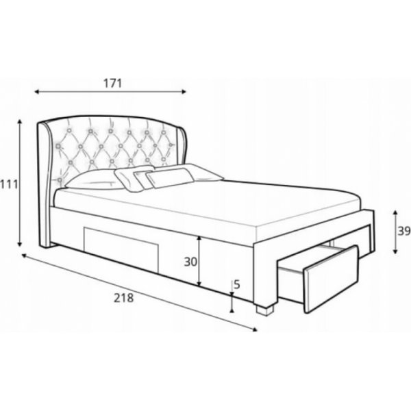 Binta sängynrunko - Harmaa (sametti) + Huonekalujen jalat Binta sängynrunko - Harmaa (sametti) + Huonekalujen jalat