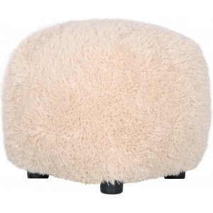 Pörröinen puffi beigeä karvaista kangasta Pörröinen puffi beigeä karvaista kangasta