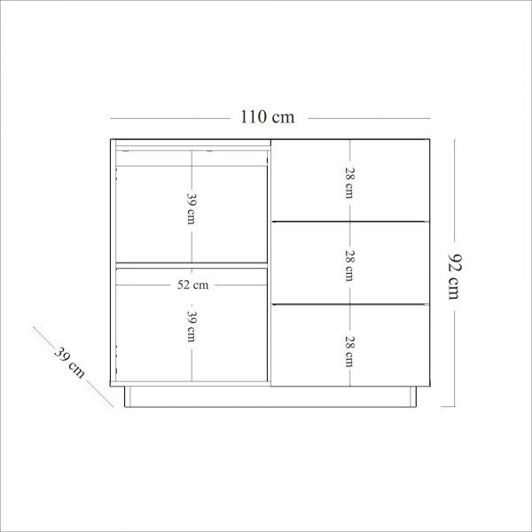 Lody-kaappi 110 cm - Puu Lody-kaappi 110 cm - Puu