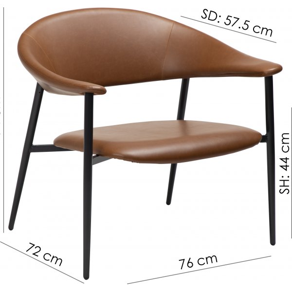 Rover lepotuoli - vaaleanruskea PU Rover lepotuoli - vaaleanruskea PU