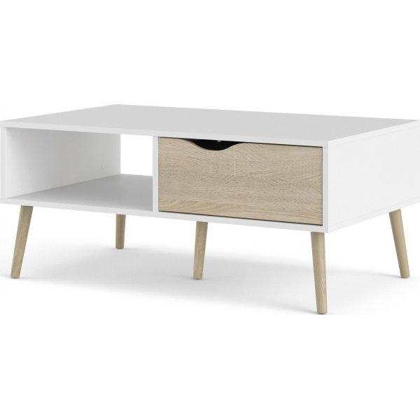 Oslo sohvapöytä 99 x 39 cm - Valkoinen/tammi Oslo sohvapöytä 99 x 39 cm - Valkoinen/tammi