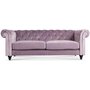 Kolmen istuttava Royal Chesterfield -sohva - Vaaleanpunainen (sametti)