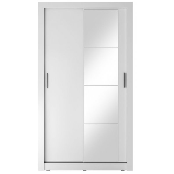 Mervyn-vaatekaappi liukuovilla, l. 120 cm - Valkoinen + Huonekalujen tekstiilien puhdistus Mervyn-vaatekaappi liukuovilla, l. 120 cm - Valkoinen + Huonekalujen tekstiilien puhdistus